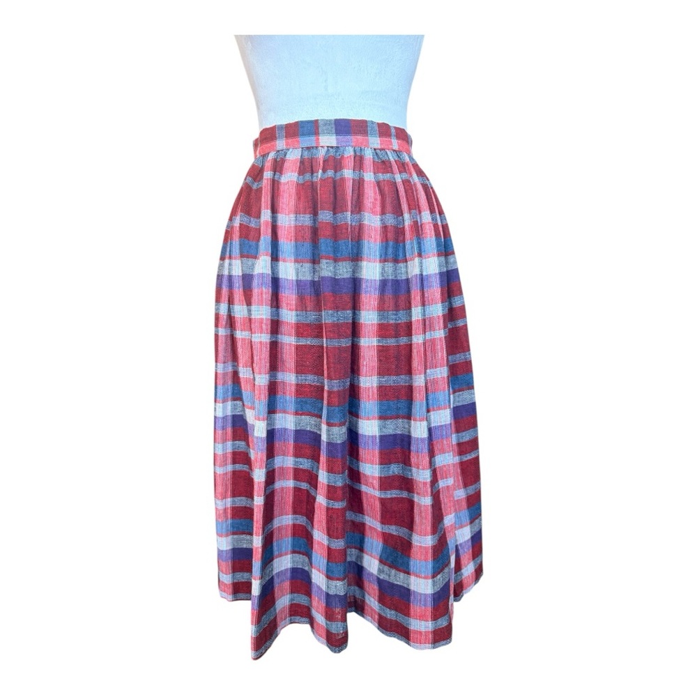 Vintage Plaid Midi Skirt
